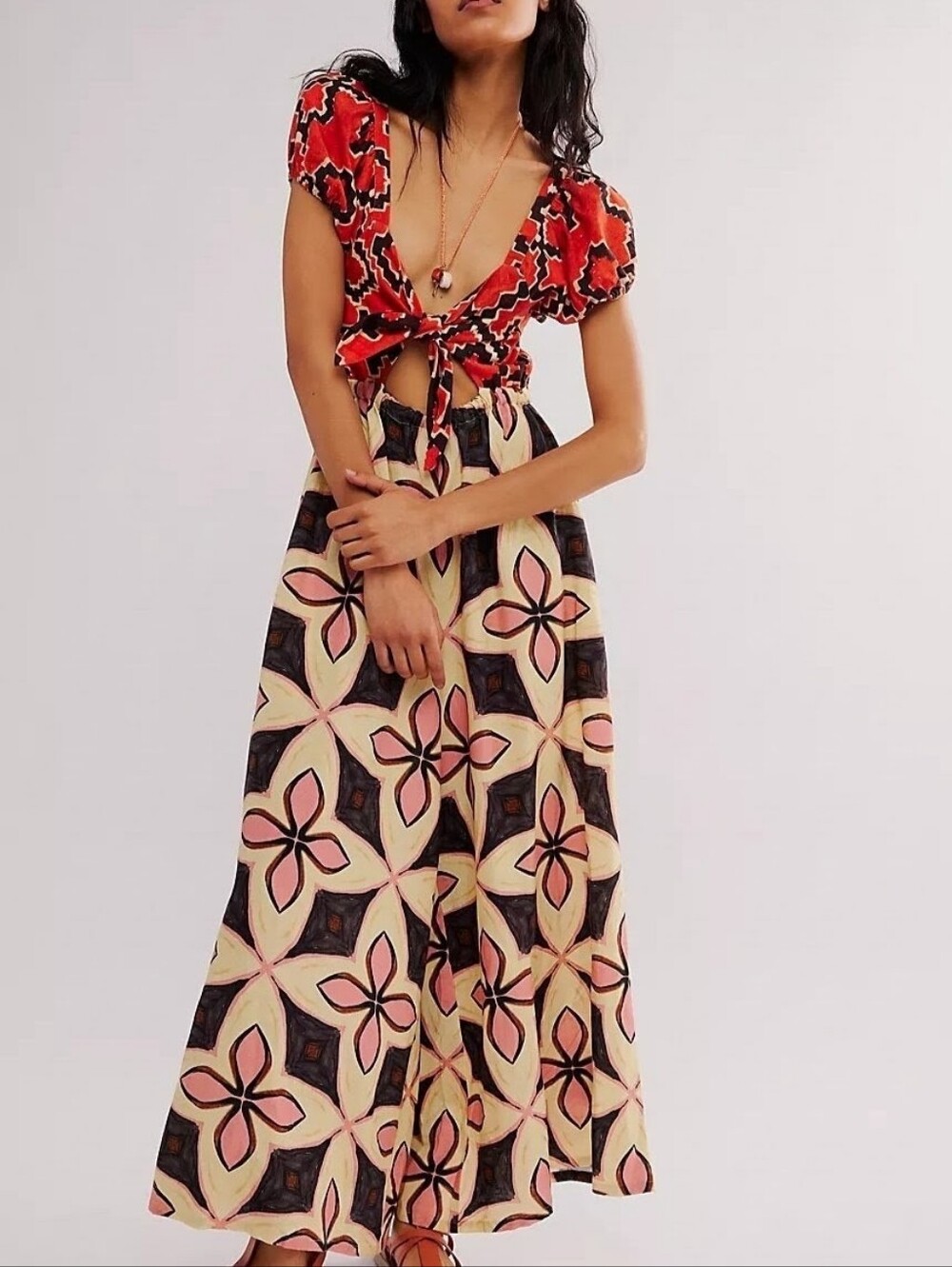 Bali Golden Age Jumpsuit - Free People - Multicolor Floral Print Wide-Leg